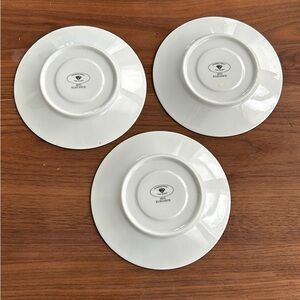 International Fine China 6035 Platinum Ring White Saucers